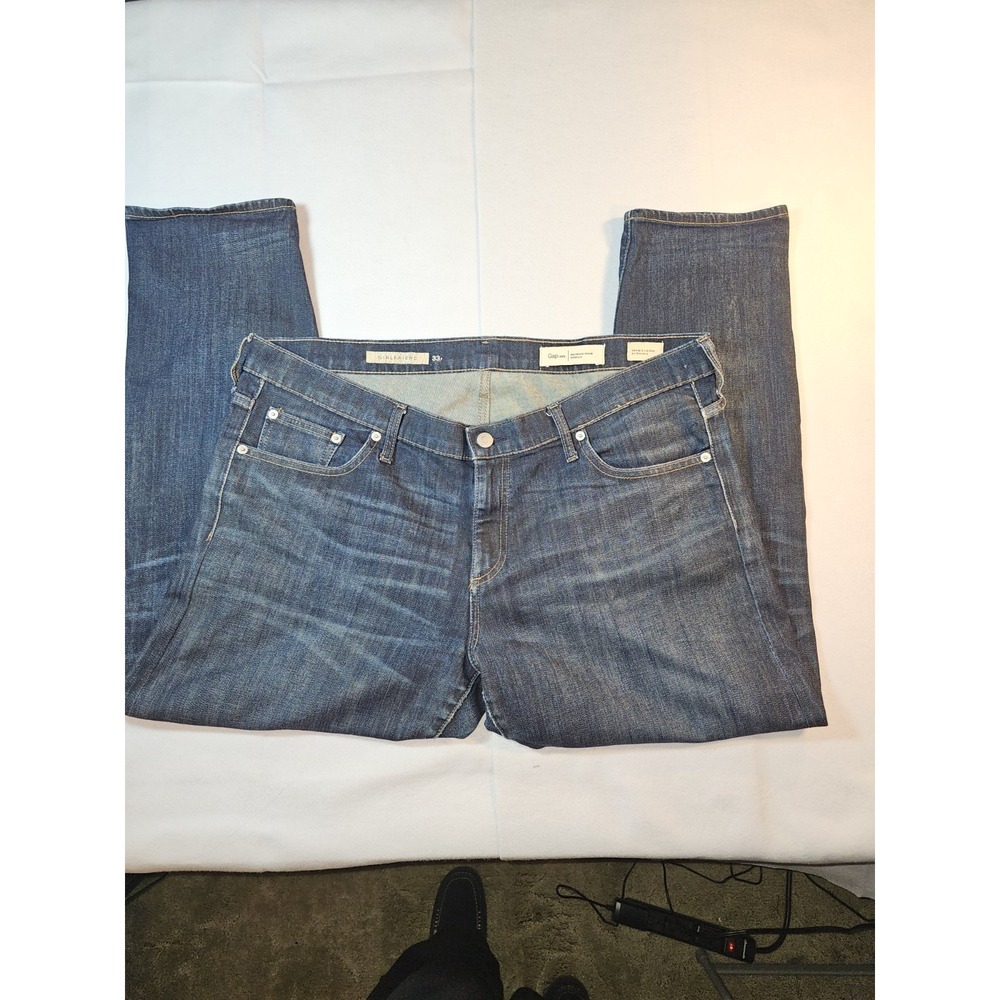 Gap 1969 Selvedge Jeans 33x28 (Fits 35x28) Japanese Denim Straight Fit Dark Wash - Picture 12 of 12